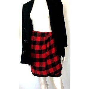 Vintage Ann Taylor Checkered Wool Buffalo plaid Wrap skirt size small